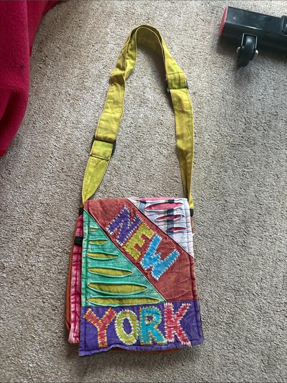Colorful Patchwork New York Canvas Crossbody Bag